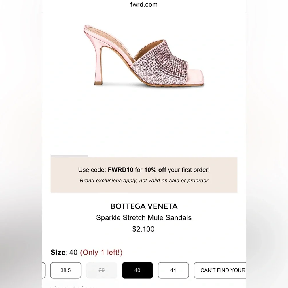 Bottega Veneta Camellia Stretch Sandal In Pink Satin Sparkle